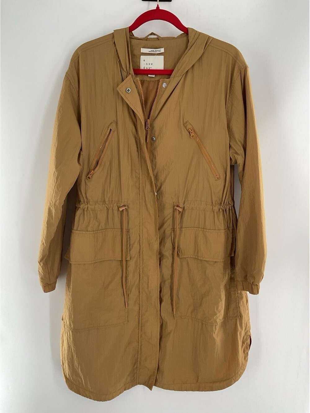 A New Day Water Resistant Women’s Size Large Gold Colored Coat Windbreaker C